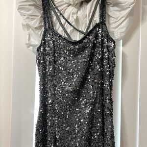 Silver Sequence Long Prom/Party Dress